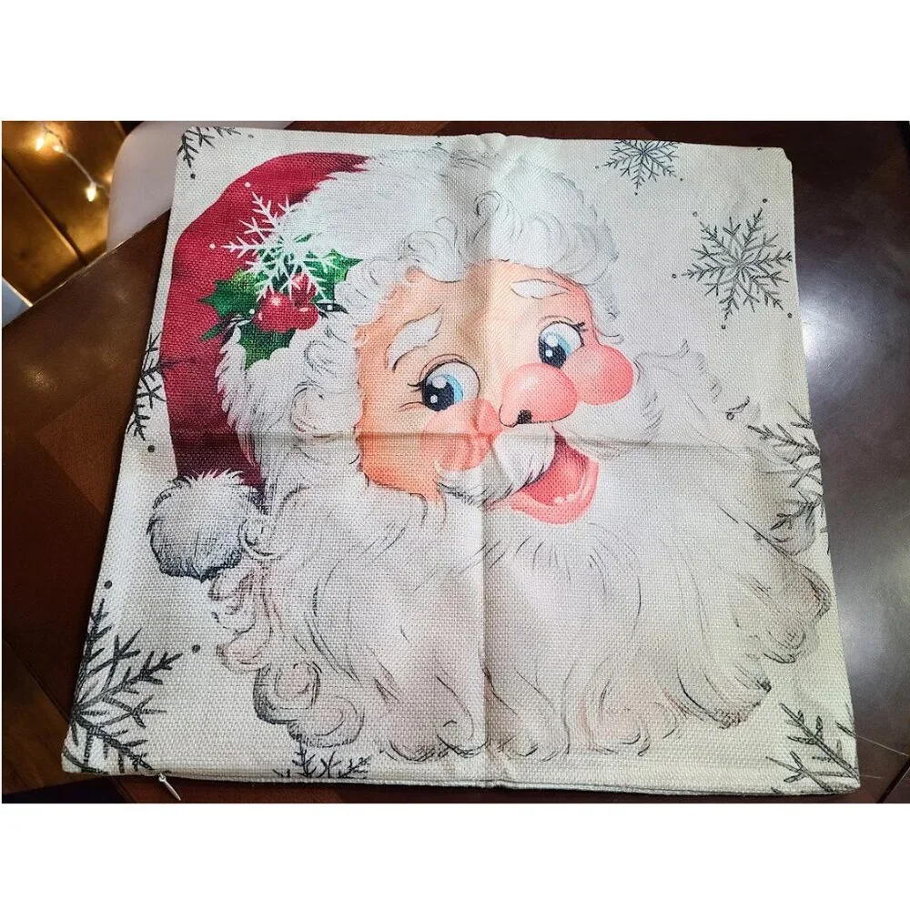 Christmas Pillow Cover Case Santa Claus Decoration Accent Holiday Xmas Decor 16